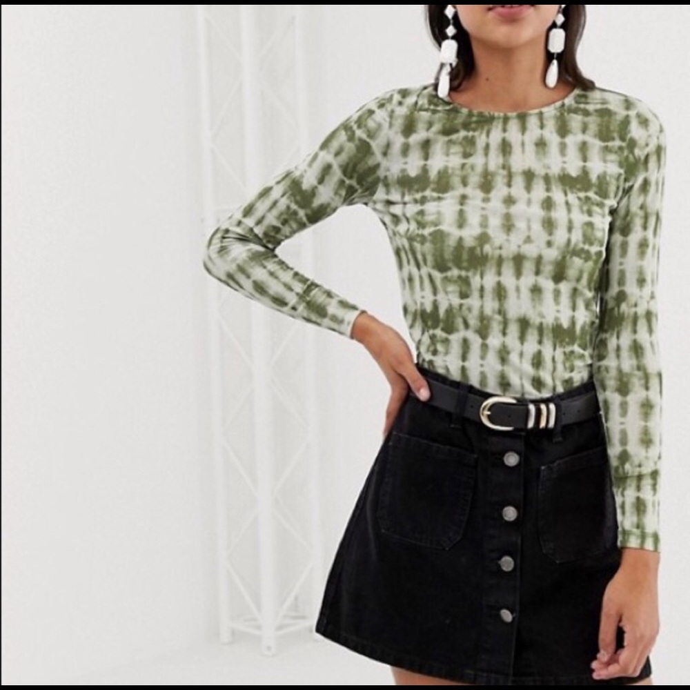 ASOS New Look Top Green Tie-Dye